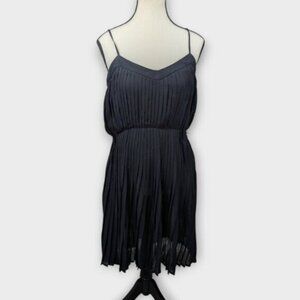 Mango Black Pleated Mini Dress
